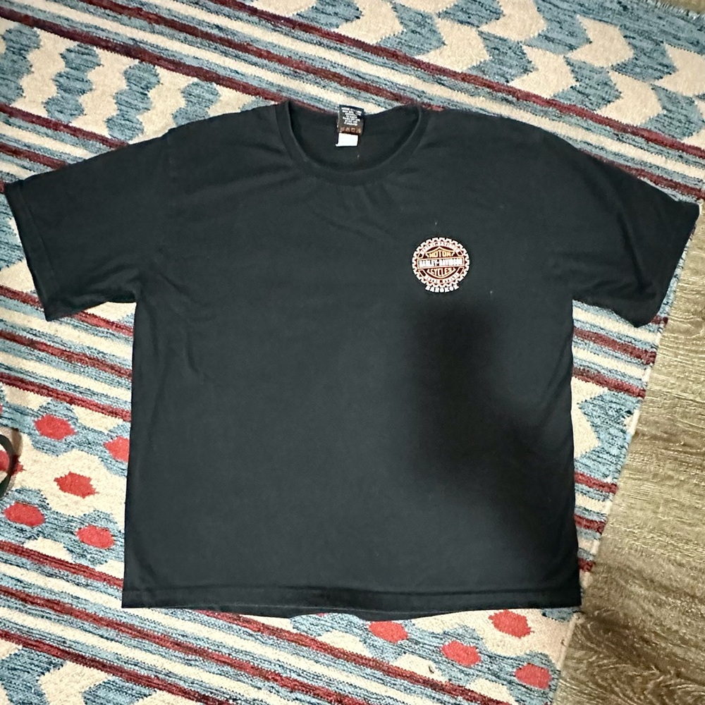 Harley-Davidson Black and Orange Logo Tee - Picture 2 of 5